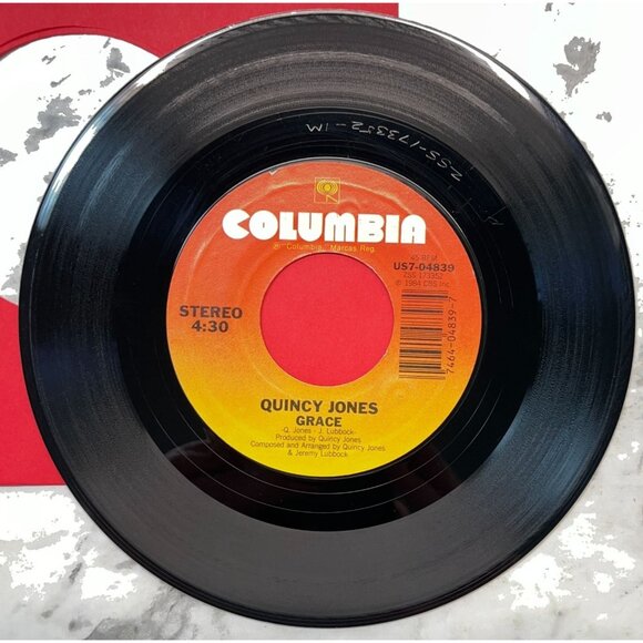 We Are the World USA for Africa / Quincy Jones Grace 45 Pop Vinyl 1984 Columbia - Picture 6 of 6